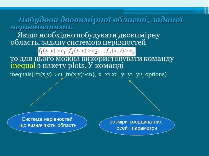 Побудова двовимірної області, заданої нерівностями.         Якщо